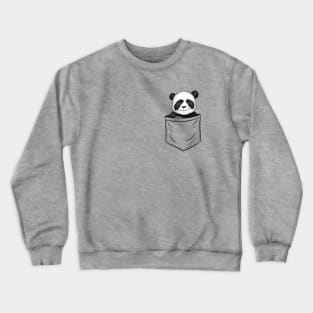 For Panda Lovers Cute Panda Bear In Pocket Crewneck Sweatshirt